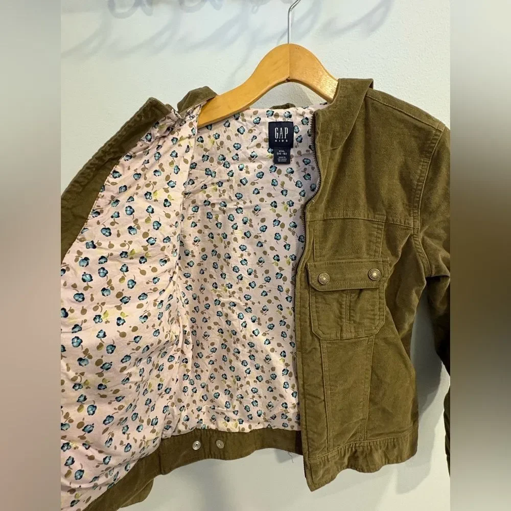 GAP Girls Olive Velvet Jacket